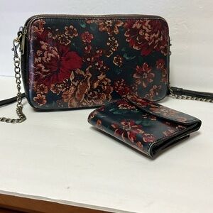 Patricia Nash Floral Crossbody Bag and Wallet Set